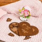 Szív alakú puzzle 14 dolog, amit szeretek benned, mahagóni