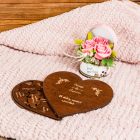 Szív alakú puzzle 14 dolog, amit szeretek benned, vörös mahagóni