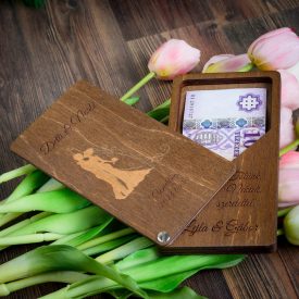 Money Box nyitható fedelű 180 x 94mm-es, mahagóni
