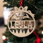 Névre szóló karácsonyfadísz, kerek, Santa Claus