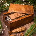 USB pendrive tartó fadoboz 125x70 mm-es, mahagóni