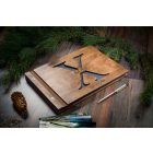 Fa borítású fotókönyv, vendégkönyv