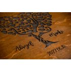 Fa borítású fotókönyv, szív fa díszítéssel