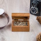 Elegáns gyűrűtartó, ékszertartó gesztenye szín