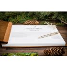 Fa borítású scrapbook, szív fa díszítéssel