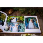 Fa borítású Scrapbook, vendégkönyv, karácsonyi mintás könyv