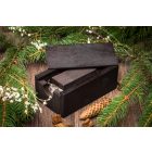 Nyitható fedelű USB pendrive tartó fadoboz 125x70 mm-es, dió